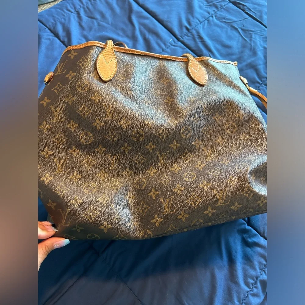 AUTHENTIC LOUIS VUITTON • Large Neverfull Tote & Pochette Patina Monogram Bag • - Picture 2 of 16